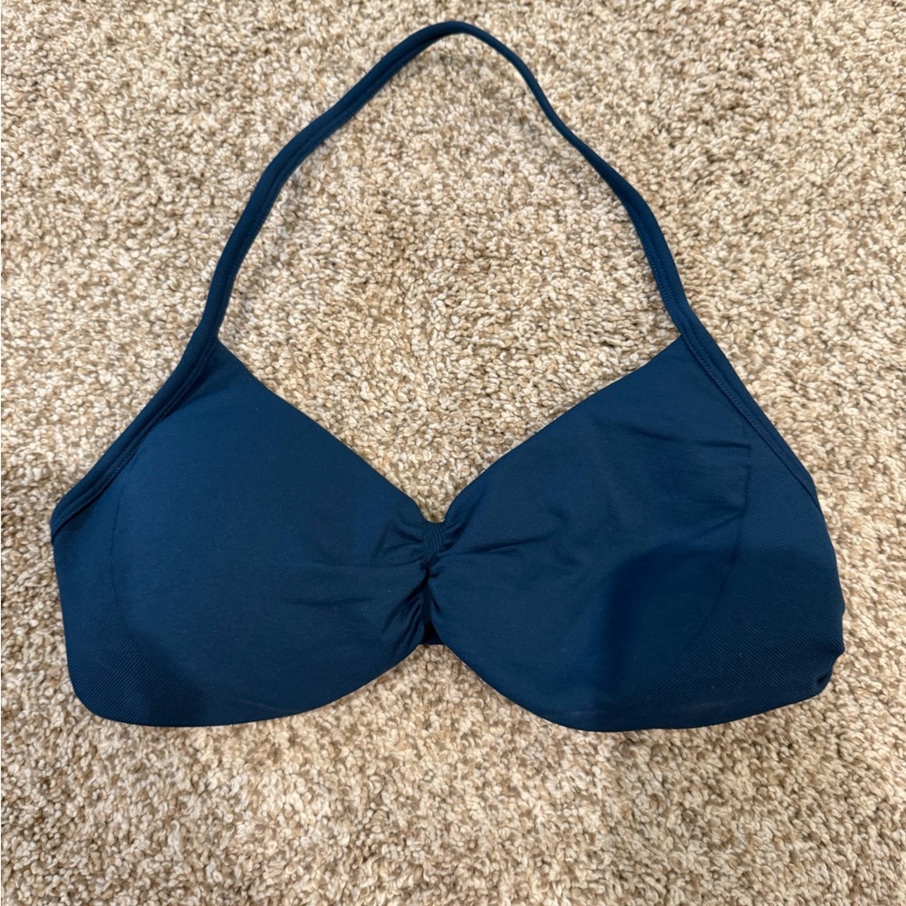 Navy Blue Halter Workout Bra